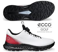 ECCO 2026 C5 BOA GORE-TEX WATERPROOF GOLF SHOES - WHITE / CHILLI +FREE SHOE BAG