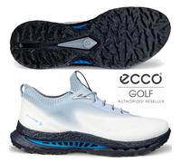 (UK 9-9.5, White/Air) Ecco Mens Biom C5 Lace Up GTX Spikeless Leather Waterproof Golf Shoes