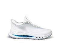 (UK 9-9.5, White/Concrete) Ecco Mens 2026 Biom C5 Lace Up GTX Spikeless Leather Waterproof Golf Shoes