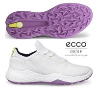 ECCO Womens H5 Waterproof Spikeless Golf Shoes, Female, White/lavender, 4-4.5 | American Golf