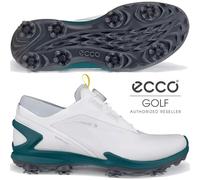 ECCO BIOM TOUR MENS WATERPROOF GOLF SHOES / WHITE / GREEN / 2025 MODEL
