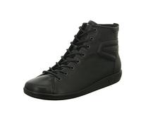 ECCO Soft 2.0 - Women's Leather High-Top Walking Shoe - Black - Size: 6 (EU 39)