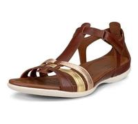 ECCO Women's Flash T-Strap Sandal, Mink/Gold/Hammered Bronze, 6.5/7 UK
