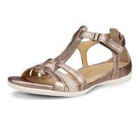 ECCO Womens Flash Leather T-Bar Strap Sandals Warm Grey Metallic/Moon Rock 39