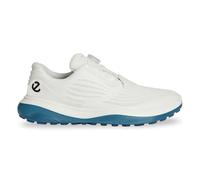 ECCO Men's Lt1 Boa Hybrid Waterproof Golf Shoe, White/Petrol, 7-7.5