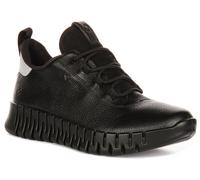 Ecco Gruuv Dritan Nappa Lace Up Elastic Womens Trainer In Blue UK 4 - 9