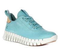 Ecco Gruuv Dritan Nappa Lace Up Elastic Womens Trainer In Blue UK 4 - 9
