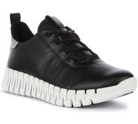Ecco Gruuv FluidForm Lace Up Adult Womens Trainers Black White UK 3 - 9