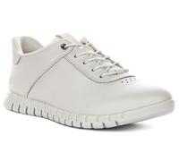 Ecco Gruuv Lite Leather Slip On Womens Trainers In White UK 4 - 9