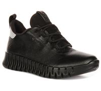 Ecco Gruuv W Dritan G Tex Fluidform Elastic Womens Trainer In Black UK 4 - 9