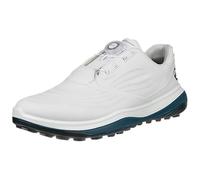 ECCO Men's Lt1 Boa Hybrid Waterproof Golf Shoe, White/Petrol, 13-13.5