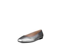 ECCO Women's Margot Plain Toe Ballerina Ballet Flat, Pure Silver, 9-9.5