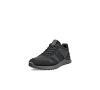 ECCO Mens Astir Neo Leather Trainer, Black Nubuck/Magnet, 6-6.5