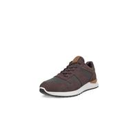 ECCO Mens Astir Neo Leather Trainer, Coffee Nubuck/Camel, 6-6.5