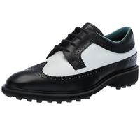 ECCO Men's Classic Hybrid Wing Tip Water Resistant Golf Shoe, Black/White, 10-10.5