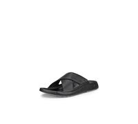 ECCO Men's Cozmo Two Band Cross Slide Sandal, Black, 12-12.5