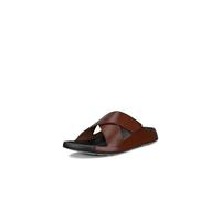 ECCO Men's Cozmo Two Band Cross Slide Sandal, Cognac, 7/7. 5 UK