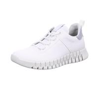 Men's ECCO Mens Gruuv Leather Elastic Laces Trainers - White - Size: 10.5/11
