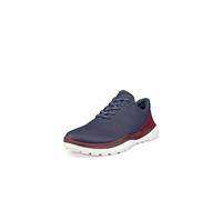 (UK 7.5, Marine) Ecco Mens 2026 LT1 Lace Up Waterproof Spikeless Full Grain Leather Golf Shoes