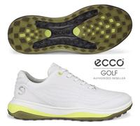ECCO Men's Lt1 Hybrid Waterproof Golf Shoe, White/Yellow, 12/12.5 UK