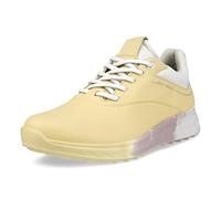ECCO Womens S-Three Gore-tex Waterproof Golf Shoe, Straw/White/Bright White, 8-8.5