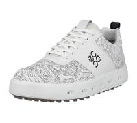 (UK 9-9.5, White) Ecco Mens 2025 Street 720 Hybrid Leather Waterproof Spikeless Golf Shoes