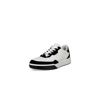 ECCO Men's Street Court Lace Sneaker, Black/White, 8-8.5