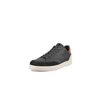 ECCO Men's Street Lite Court Sneaker, Black/Cognac/Limestone, 10/10.5 UK