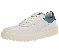 ECCO Mens Tray Hydromax Waterproof Golf Shoe, White/White/Blue Depths/Caribbean, 12-12.5