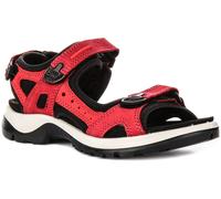 Ecco Offroad Nubuck Leather Trail Walking Womens Sandal In Red Black UK 3 - 8