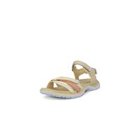 ECCO Women's Offroad Roam Sport Sandal, Straw/Bright White/Dusty Peach Nubuck, 9-9.5