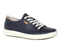 ECCO Soft 7 Lace Navy leather Womens trainers 430003-12038 in a Plain Leather in Size 41