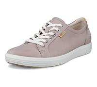 Ecco Shoes Soft 7 Womens Ladies Grey Leather Lace Up Shoes Trainers Size UK 4-8