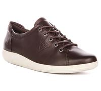 Ecco Soft 2.0 Lace Up Leather Womens Low Top Walking Trainers Brown UK 4 - 8