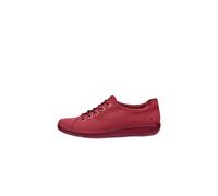 Ecco Soft 2.0 Womens Ladies Red Leather Lace Up Shoes Trainers Size UK 5-7