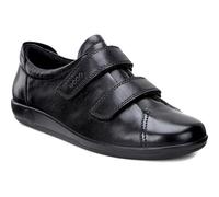 Ecco Soft 2.0 Womens Ladies Hook & Loop Black Leather Shoes Trainers Size 4-8