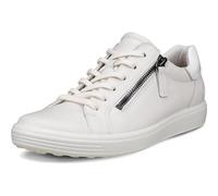 ECCO Soft 7 Lace Zip White Leather Womens Trainers 490553-50696