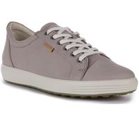 Ecco Soft 7 Contrast Nubuck Leather Lace Up Trainers Grey Womens UK 4 - 9