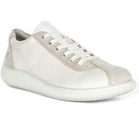 Ecco Soft Zero W A-Ecco Snug Fit Suede Detail Leather Womens Trainer White 3 - 7