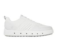 (UK 8-8.5, White) Ecco Mens 2025 Street 720 Leather Waterproof Hybrid Spikeless Golf Shoes