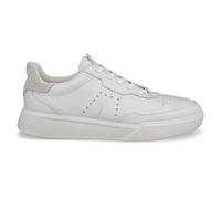 Ecco Street Court Leather Men's Fashion Trainers - White Shadow White - Size:UK 9-9.5