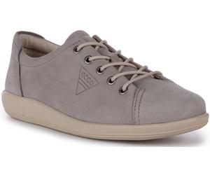 Ecco Stylish Fibre Nubuck Lace Up Adult Womens Trainer Grey UK 3 - 9