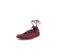 ECCO Women's Biom Lite Ghillie Tie Ballerina Sneaker, Dark Ruby Suede/Dark Ruby, 5/5.5 UK