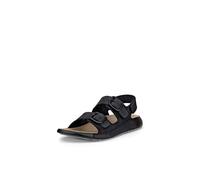 ECCO Women's Cozmo Three Band Buckle Sandal, Black Nubuck, 6/6.5 UK