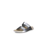 ECCO Women's Cozmo Two Band Slide Sandal, Pure Silver Metallic, 4/4.5 UK