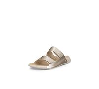 ECCO Women's Cozmo Two Band Slide Sandal, Pure White Gold Metallic, 6/6.5 UK