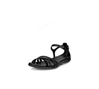 ECCO Women's Flash Leather Ankle Strap Sandal, Black/Black, 5-5.5