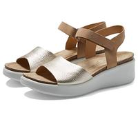 ECCO Womens Flowt Wedge Cork Heeled Sandal, Pure White Gold Powder, 5.5 UK