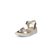 ECCO Women's Flowt Wedge Luxury Crossband Sandal, Pure White Gold, 3.5/4 UK