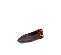 ECCO Women's Margot Origami Ballerina Ballet Flat, Mocha/Leopard Hair, 3.5/4 UK
